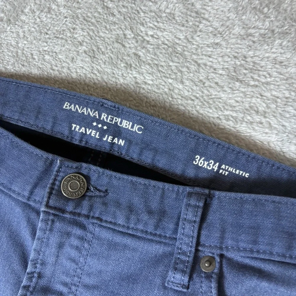 Banana Republic Men Jeans 36x34 (Fits 36x31) Blue Denim Travel Jean‎ Slim Fit